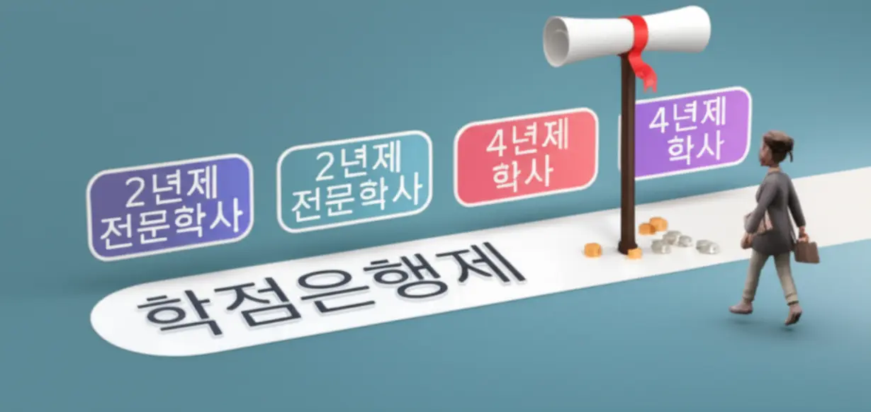 A-cute-3D-illustration-of-a-student-on-a-map-collecting-credits-towards-a-Credit-Banking-System-degree.