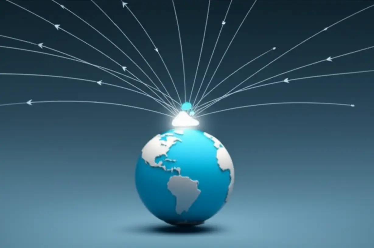 A-3D-illustration-of-a-globe-highlighting-Dokdo-with-abstract-lines-symbolizing-its-significance.