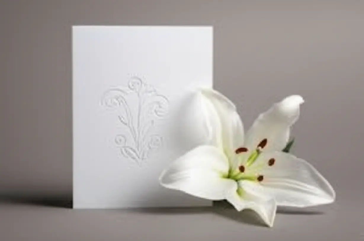 흰-백합과-함께-놓인-우아한-조문-카드