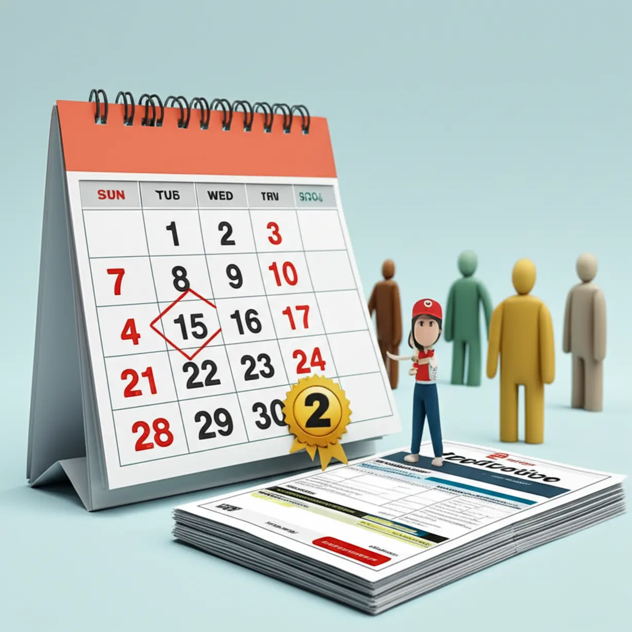 A-calendar-showing-field-practice-and-seminar-dates,-a-social-worker-interacting-with-community-members,-and-a-stack-of-application-forms-leading-to-a-certificate.