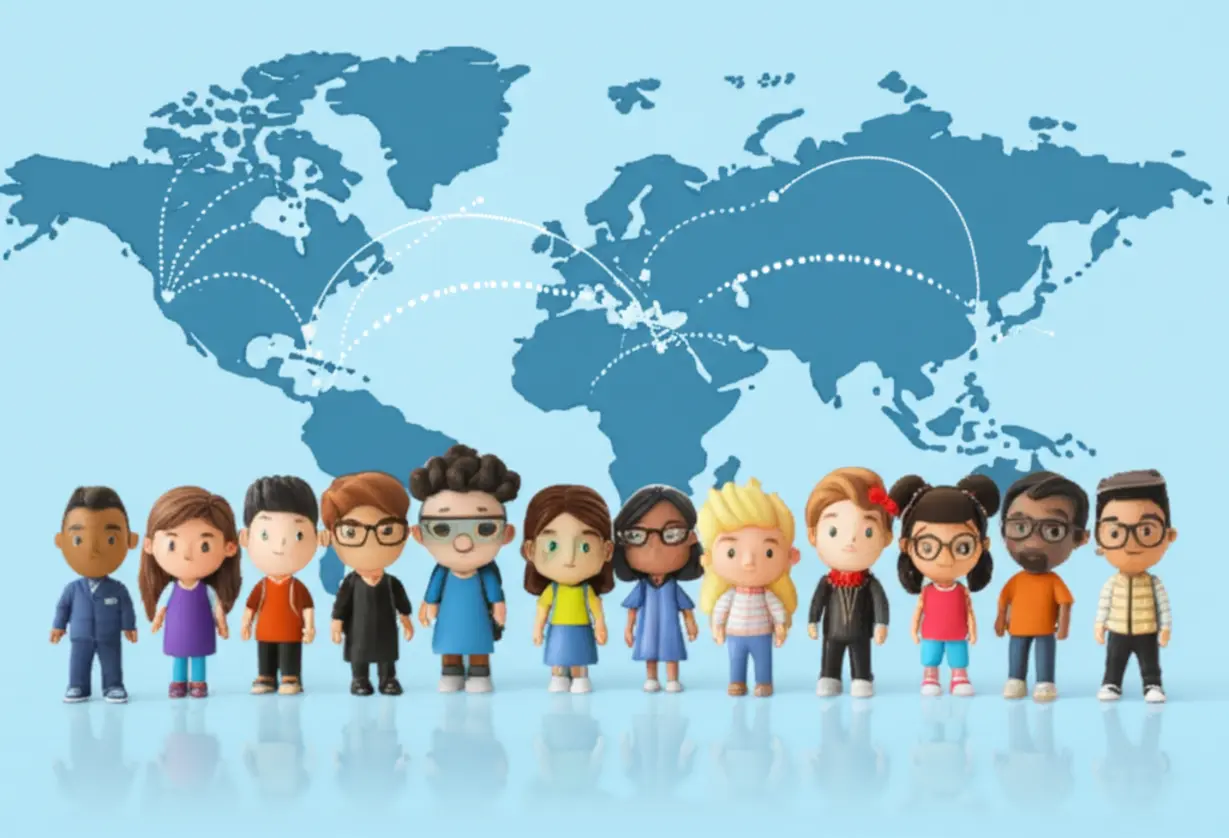 한동대학교-신입생의-다양한-출신-지역과-성비를-나타내는-세계-지도와-여러-학생들의-모습