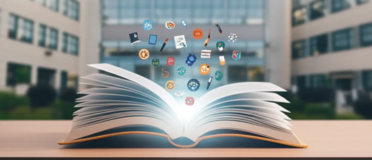한동대학교의-무전공-입학-시스템을-상징하는-다양한-학문-분야-아이콘들이-펼쳐지는-모습과-열린-책