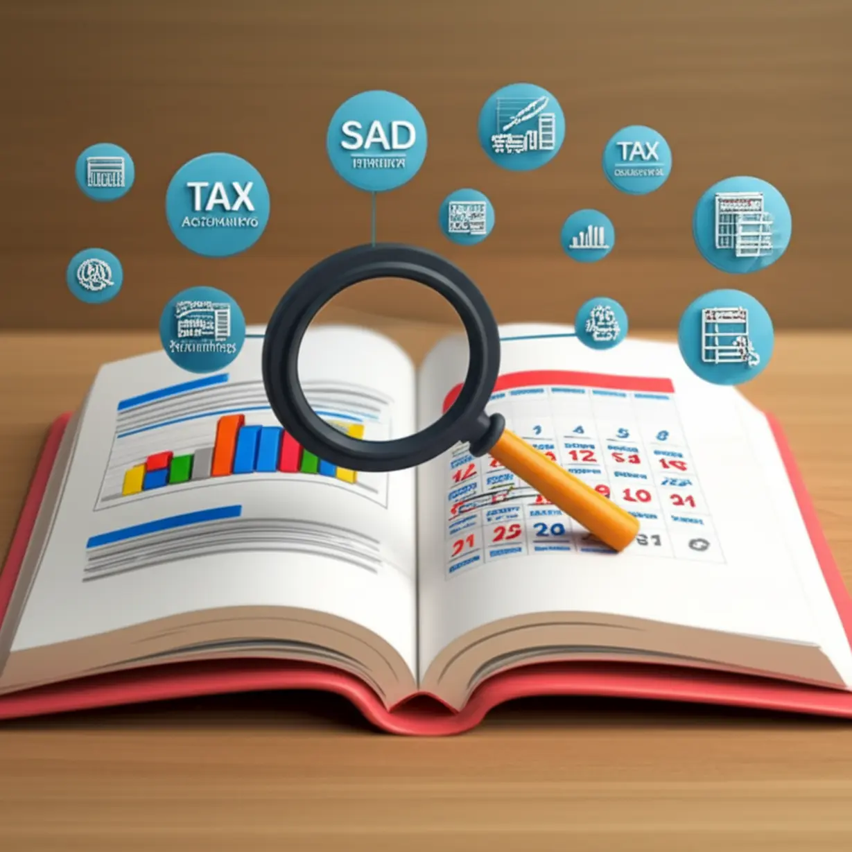 A-cute-3D-image-displaying-an-open-textbook-with-exam-dates-and-subject-icons,-representing-comprehensive-exam-information-and-efficient-study-material-selection-for-JaeKyungKwanLiSa.