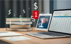 A-study-desk-with-accounting-books,-a-laptop-showing-spreadsheets,-and-a-calendar-counting-down-one-month,-symbolizing-intense-study-for-an-accounting-exam.