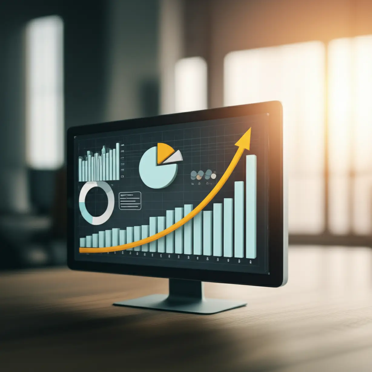 전산세무2급-자격증과-함께-성장하는-경력-기회를-상징하는-그래프와-차트가-있는-귀여운-3D-이미지