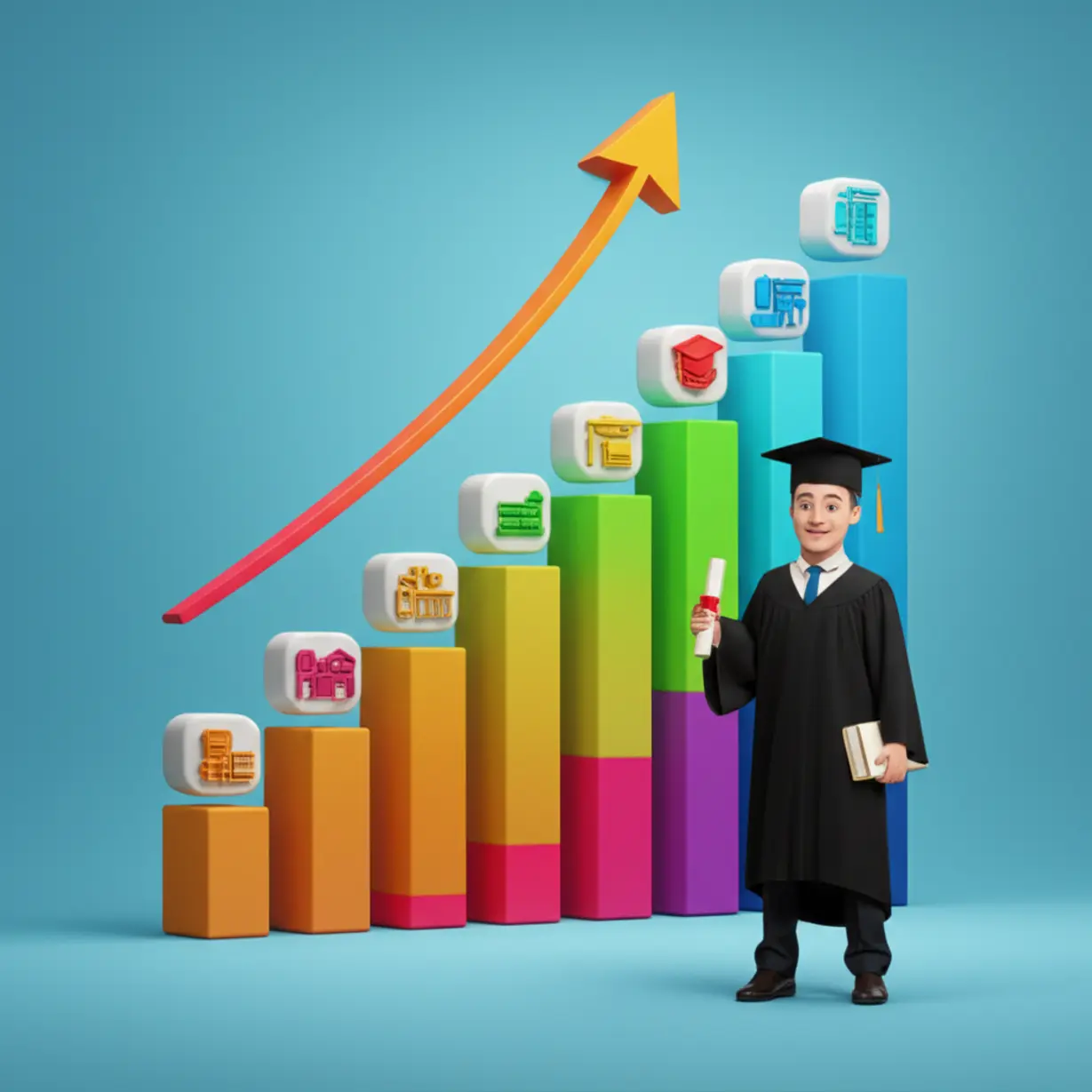 Bar-chart-showing-grade-cut-offs-with-a-graduated-student.