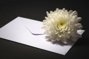 전통적인-흰색-부의금-봉투와-하얀-국화꽃이-차분하고-경건한-분위기를-연출하는-이미지