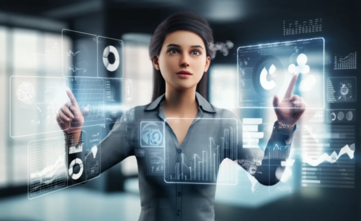 A-3D-illustration-of-a-woman-demonstrating-leadership-and-collaboration,-symbolizing-how-INTJ-women-can-maximize-their-potential-through-teamwork-and-emotional-expression.