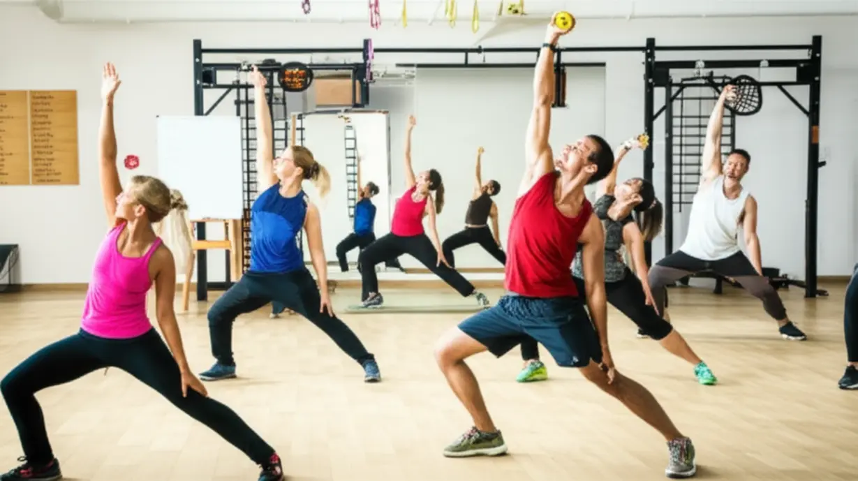 A-3D-illustration-of-people-practicing-various-exercises-in-a-training-facility,-reflecting-practical-exam-and-training.