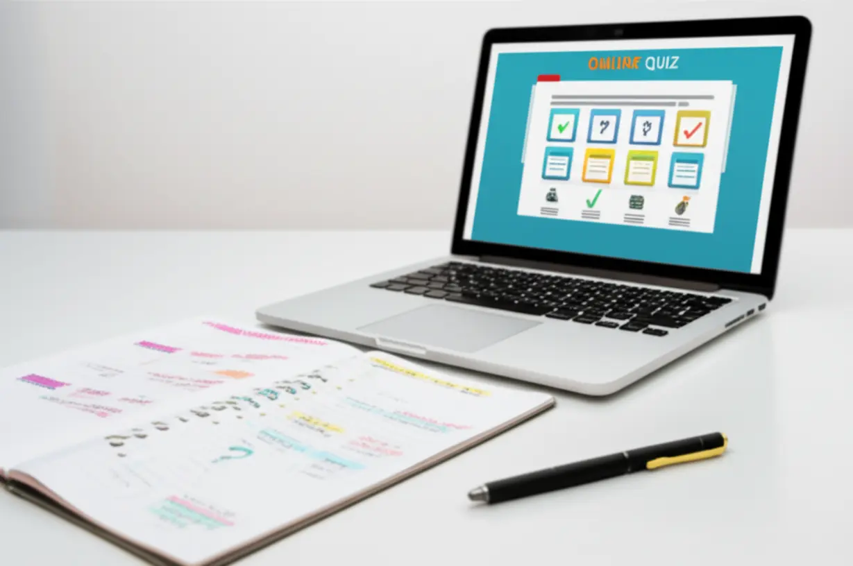 3D-illustration-of-study-materials,-a-notebook,-and-a-laptop,-symbolizing-effective-learning-methods.